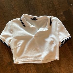 Cropped collared shirt
